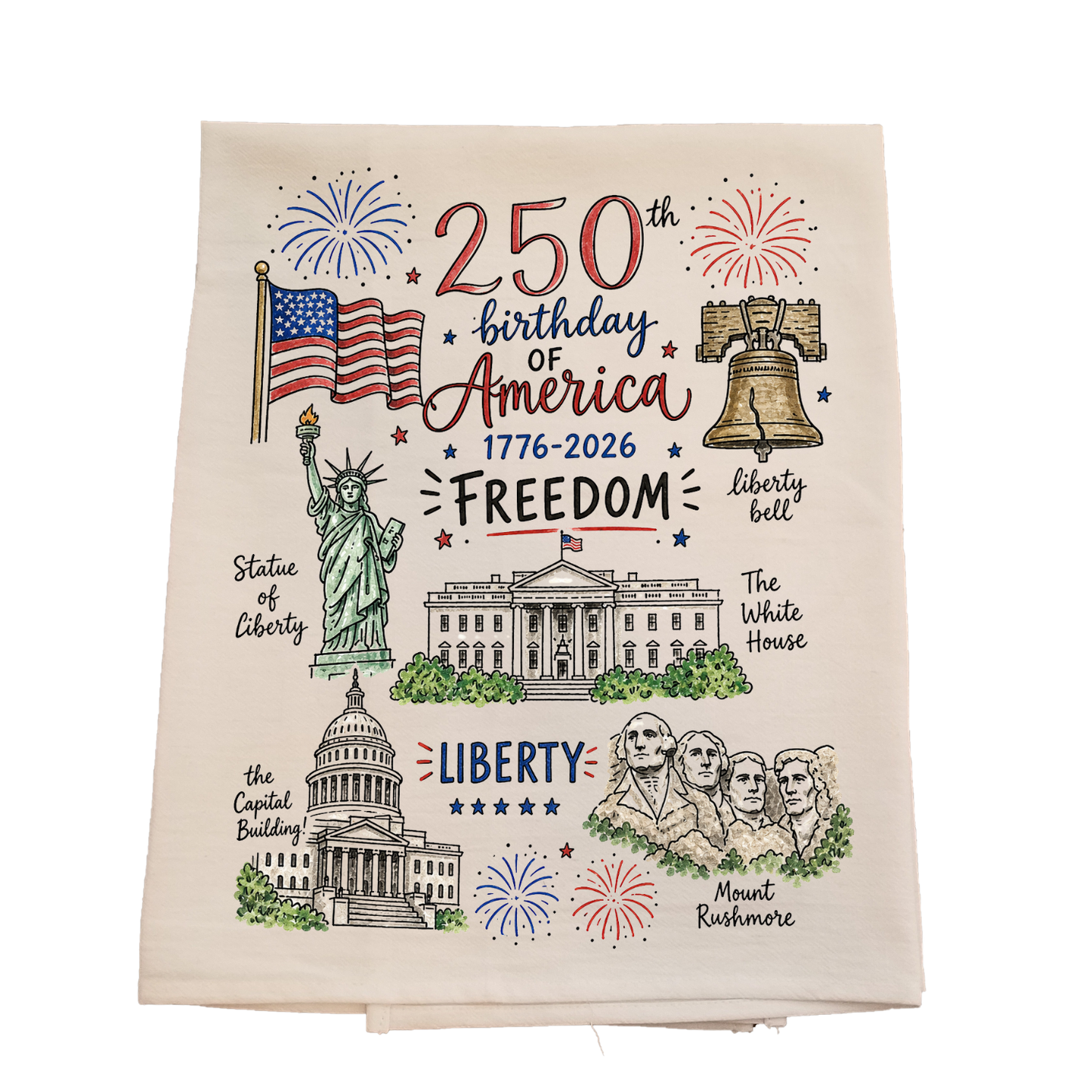 250 Collage Tea Towel
