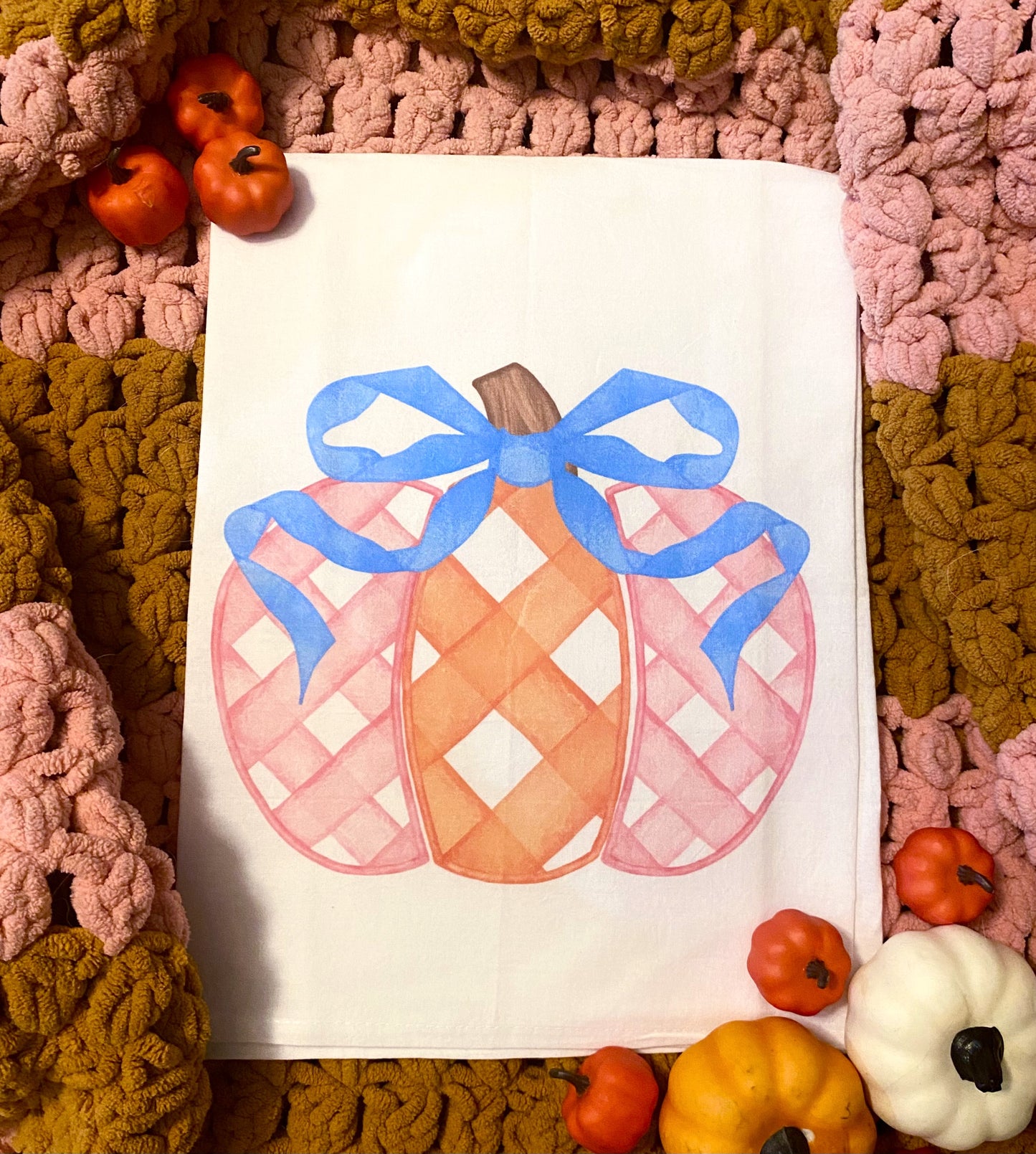 Pink Pumpkin Tea Towel image 0