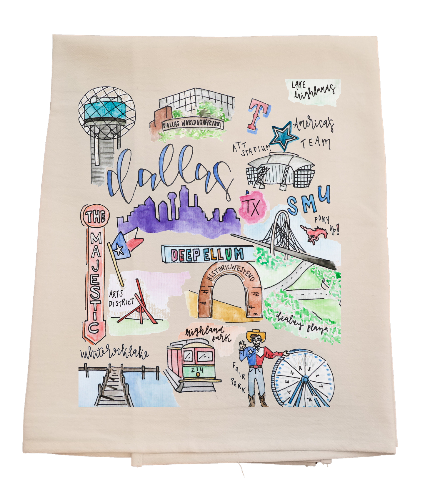 Dallas City Tea Towel image 0