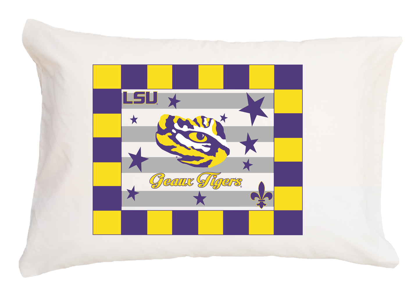 LSU Stripes Standard Pillowcase