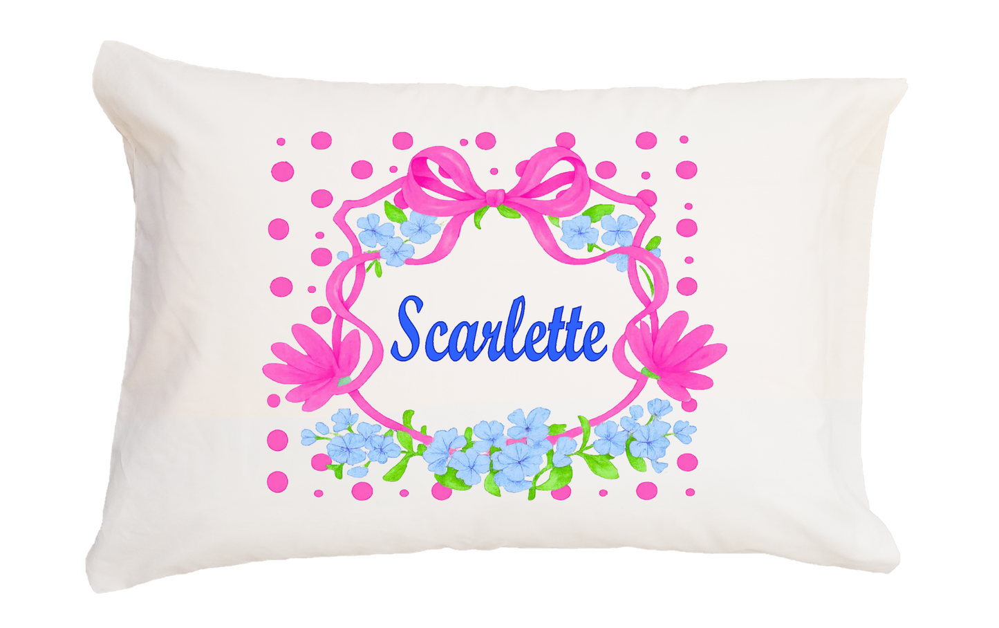 Polka Dot Flowers Standard Pillowcase