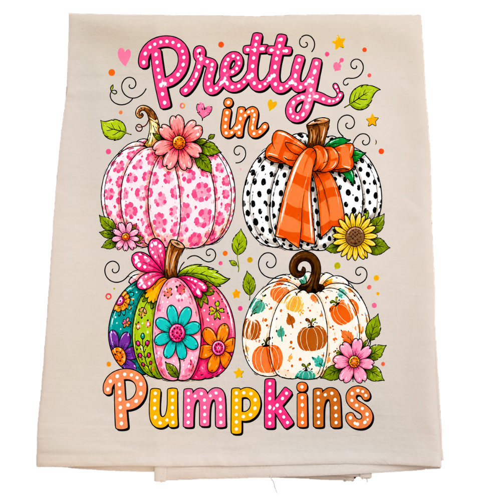 Pretty in Pumpkins Tea Towel
