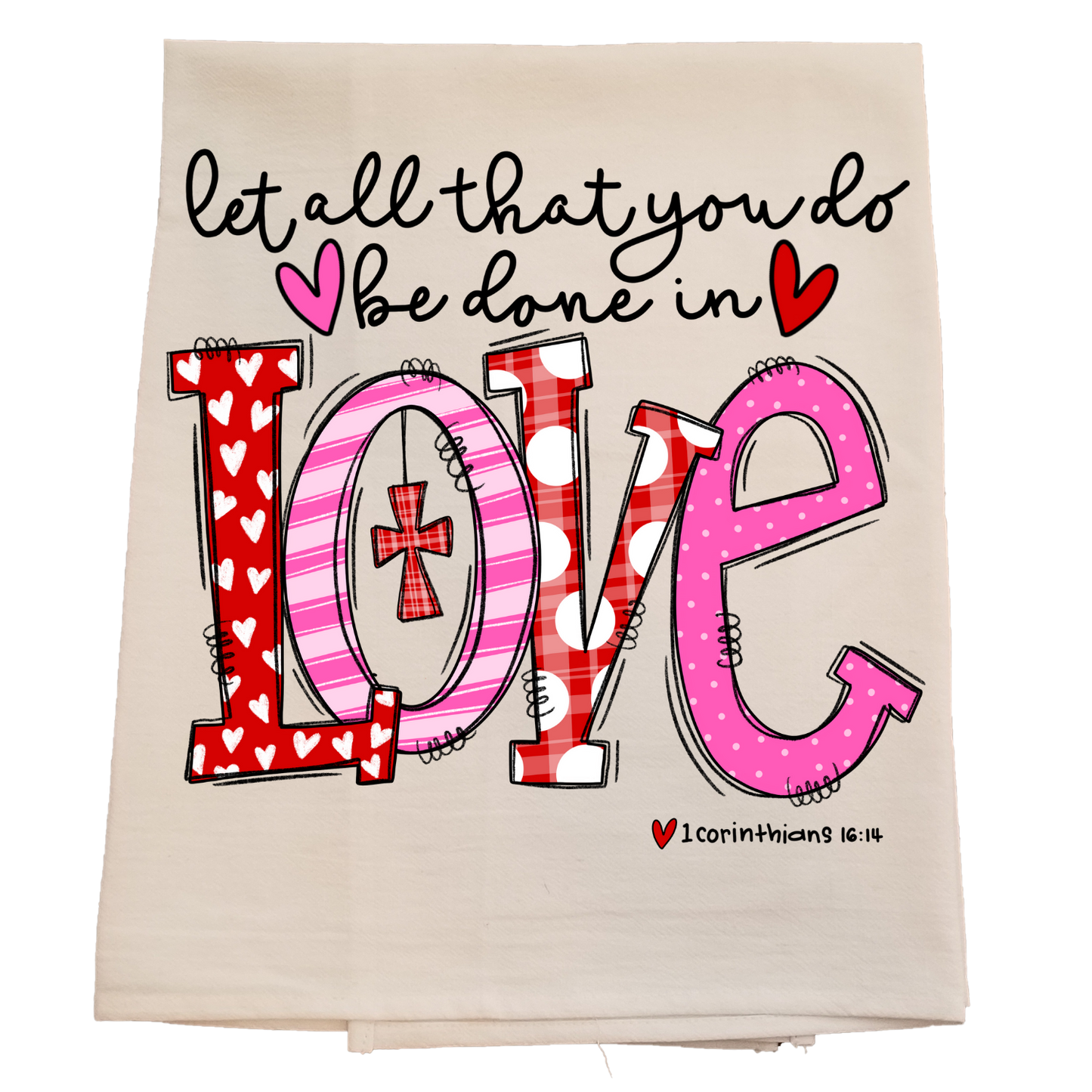 Love Scripture Tea Towel