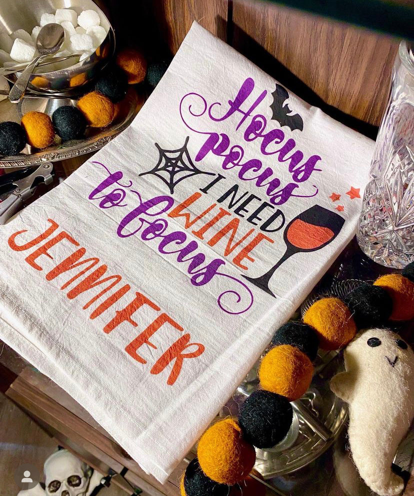 Hocus Pocus Tea Towel w/ Custom Name image 0