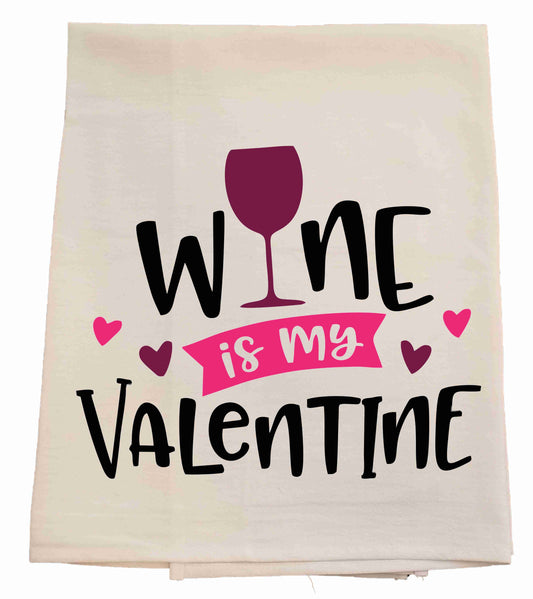 Valentine Wine Tea Towel image 1