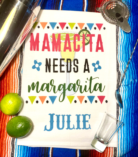 Mamacita Tea Towel w/ Custom Name image 0