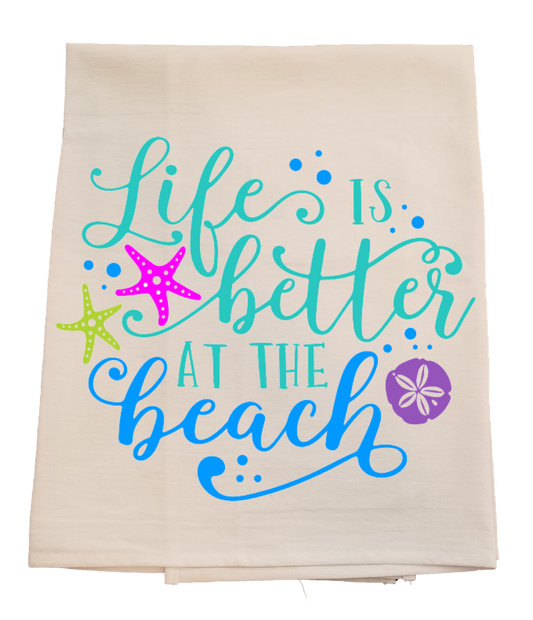 Life is Better at the Beach Tea Towel image 0