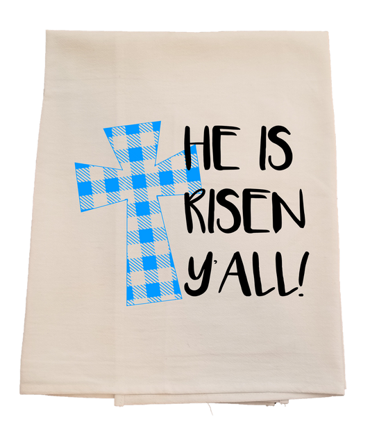 He is Risen Y'all Tea Towel image 0