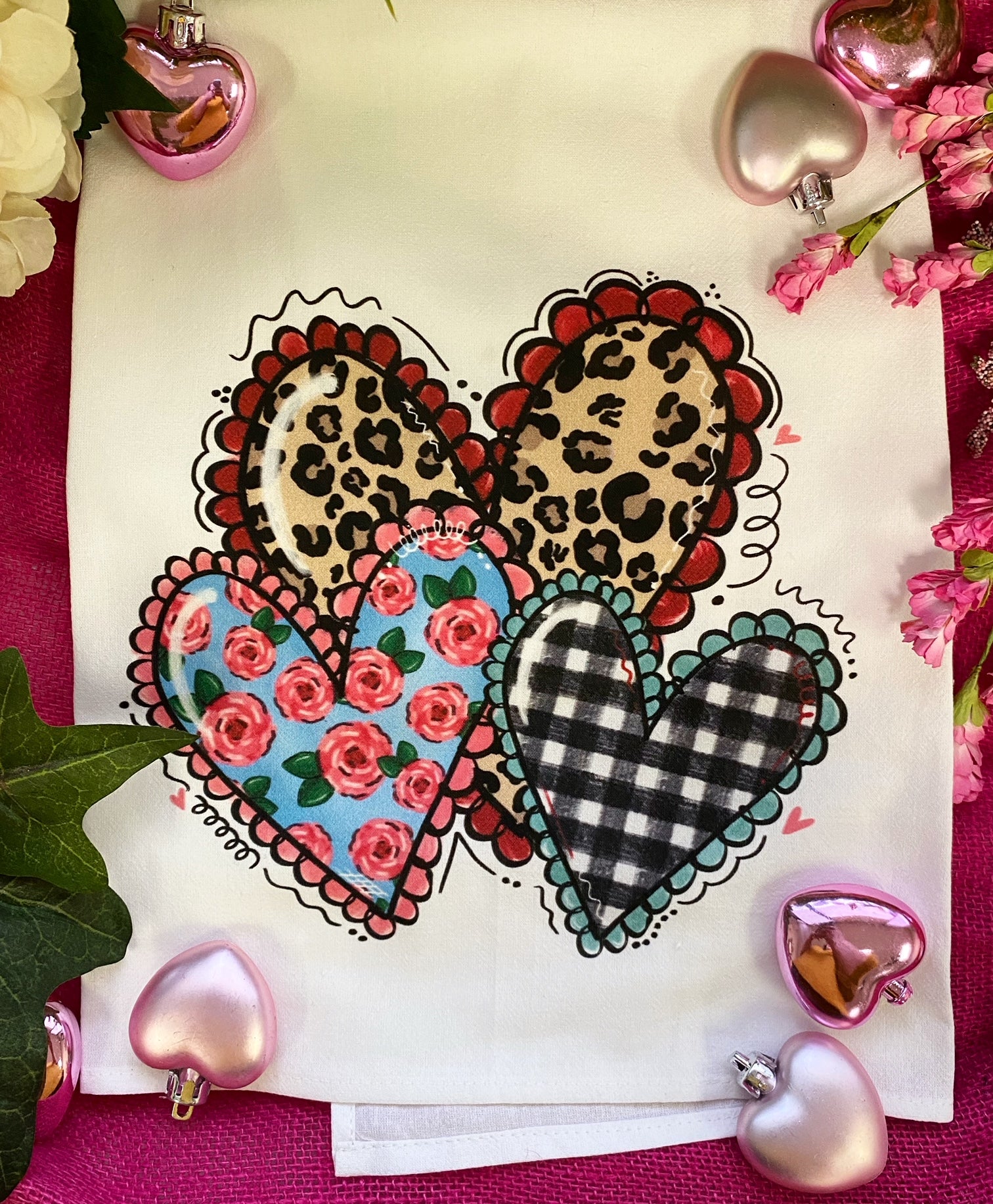Leopard Heart Trio Tea Towel image 0