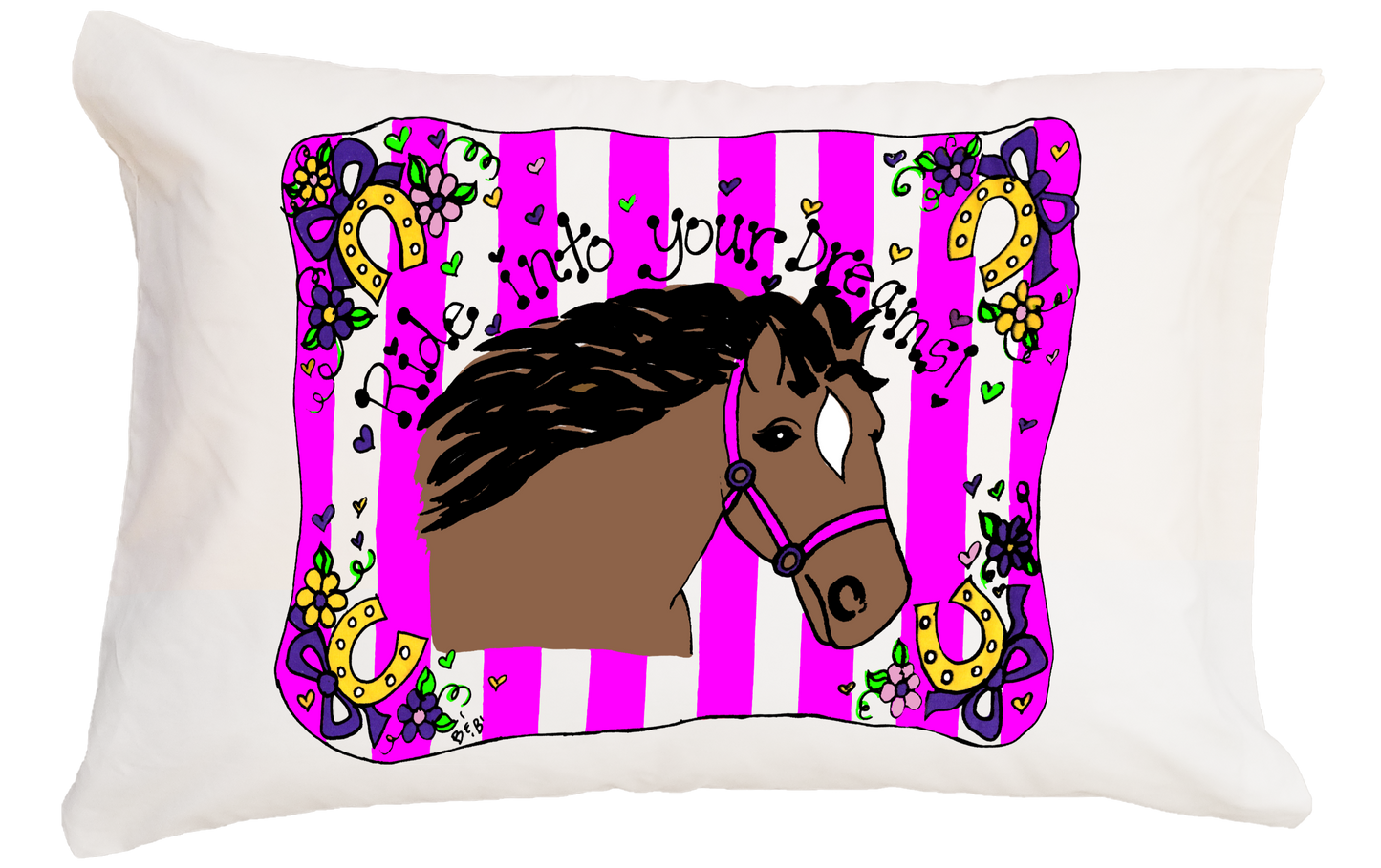 Ride into your Dreams w/Custom Name Standard Pillowcase image 0