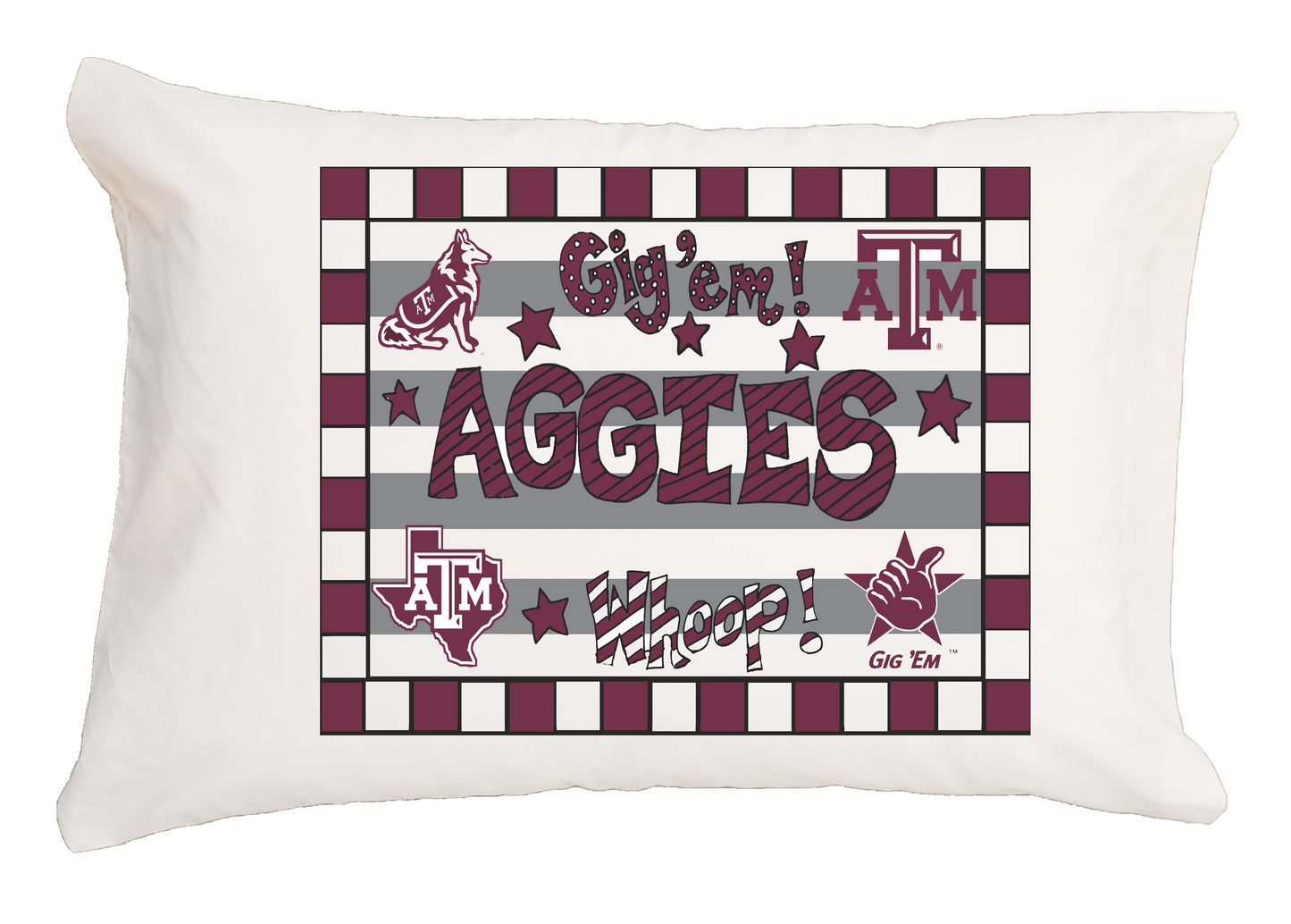 Texas A&M Stripes Standard Pillowcase