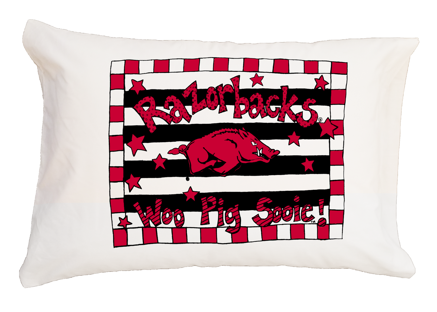 Arkansas Stripes Standard Pillowcase