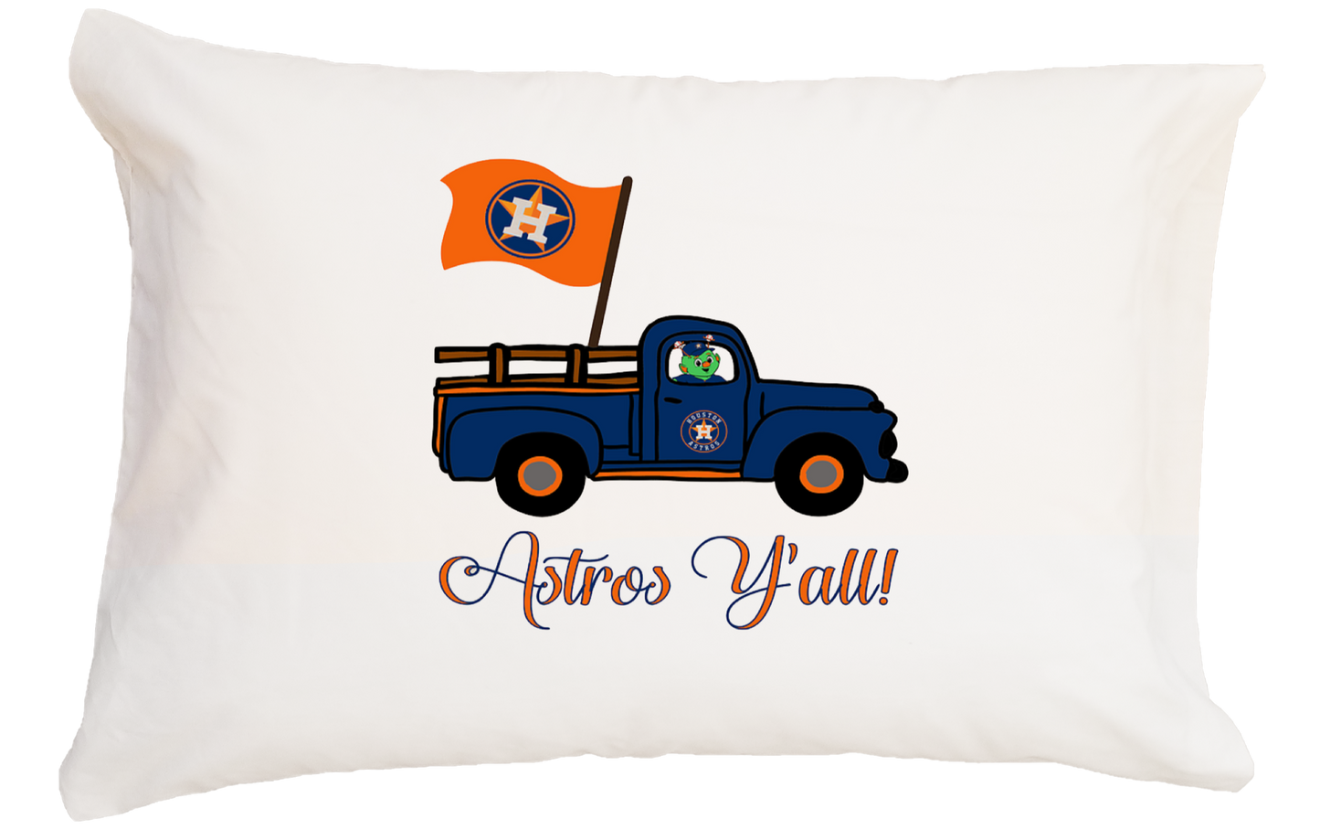 Astros Flag Truck Standard Pillowcase 