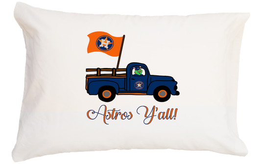 Astros Flag Truck Standard Pillowcase 