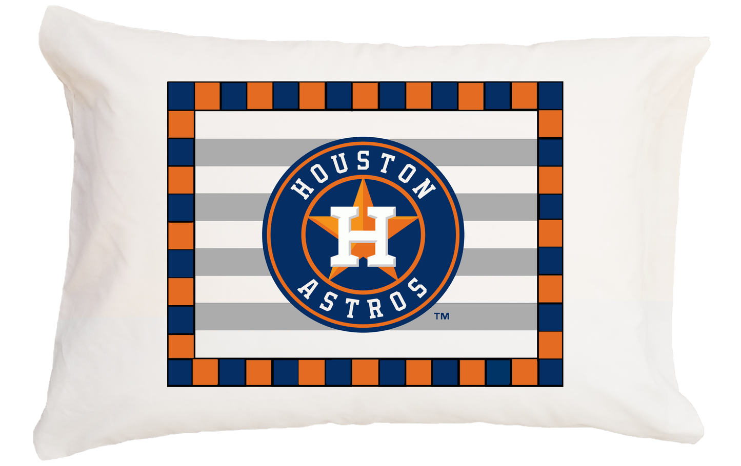 Astros Striped Standard Pillowcase 