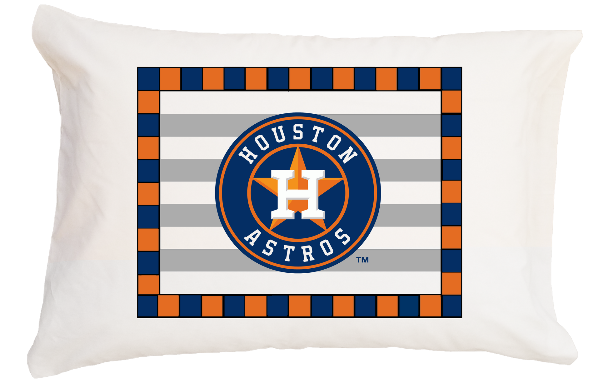Astros Striped Standard Pillowcase 