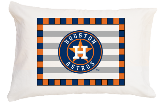 Astros Striped Standard Pillowcase 