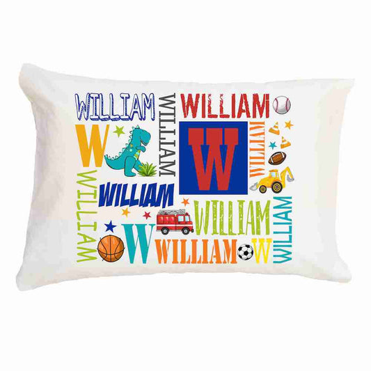 Dinosaur My Name Standard Pillowcase