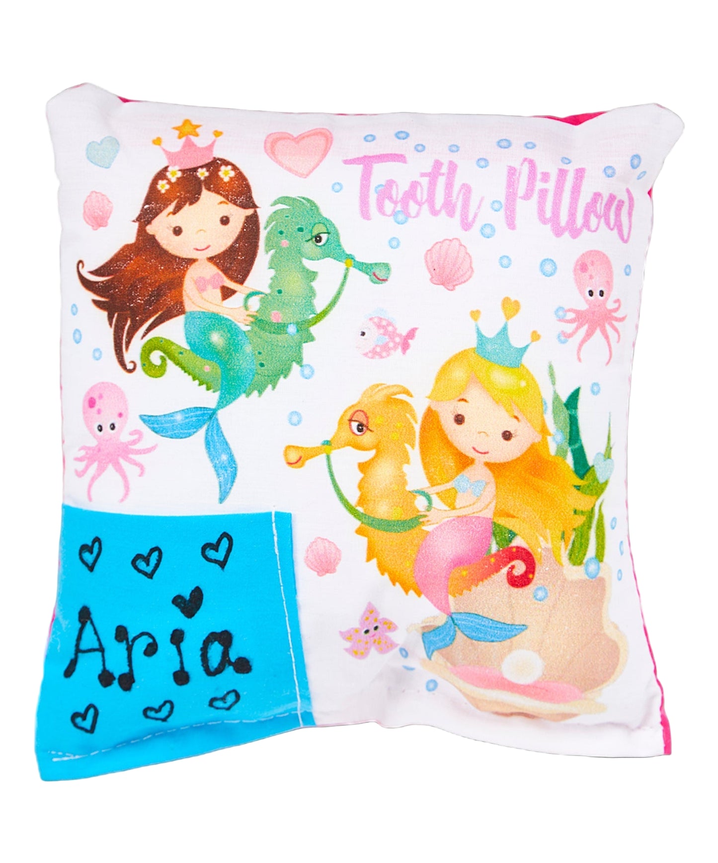 Mermaid Seahorse Tooth Fairy Pillow 