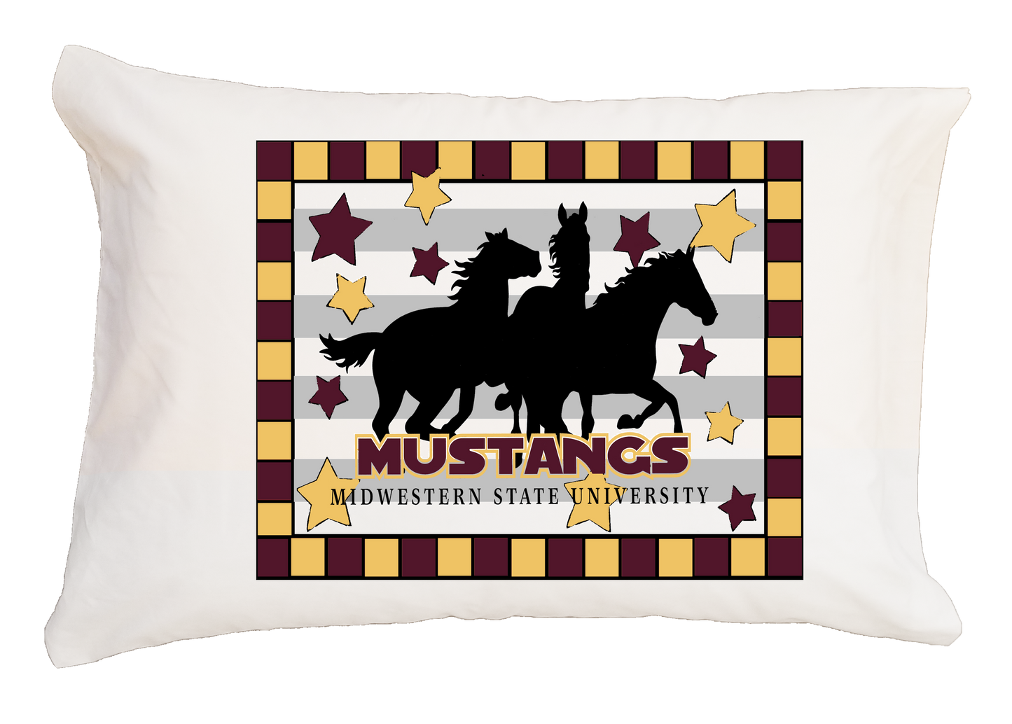 Midwestern State Stripes Standard Pillowcase
