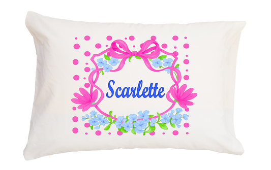 Polka Dot Flowers Standard Pillowcase