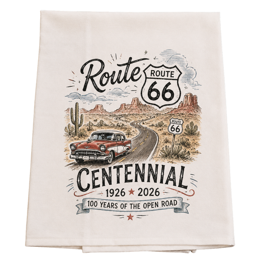Route 66 Centennial Tea Towel