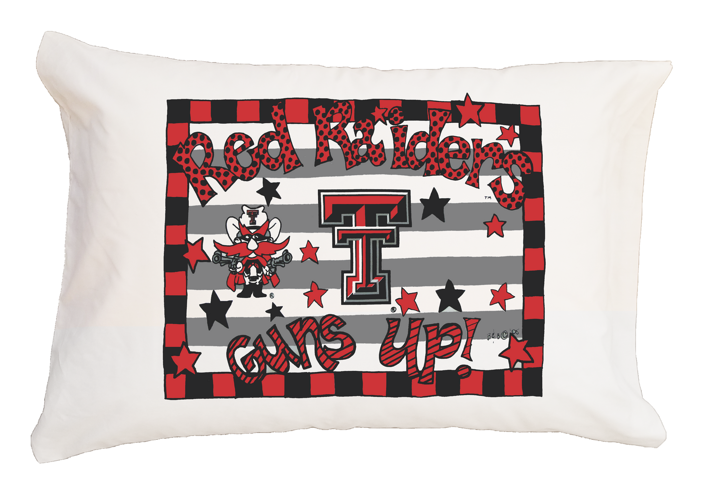 Texas Tech Stripes Standard Pillowcase