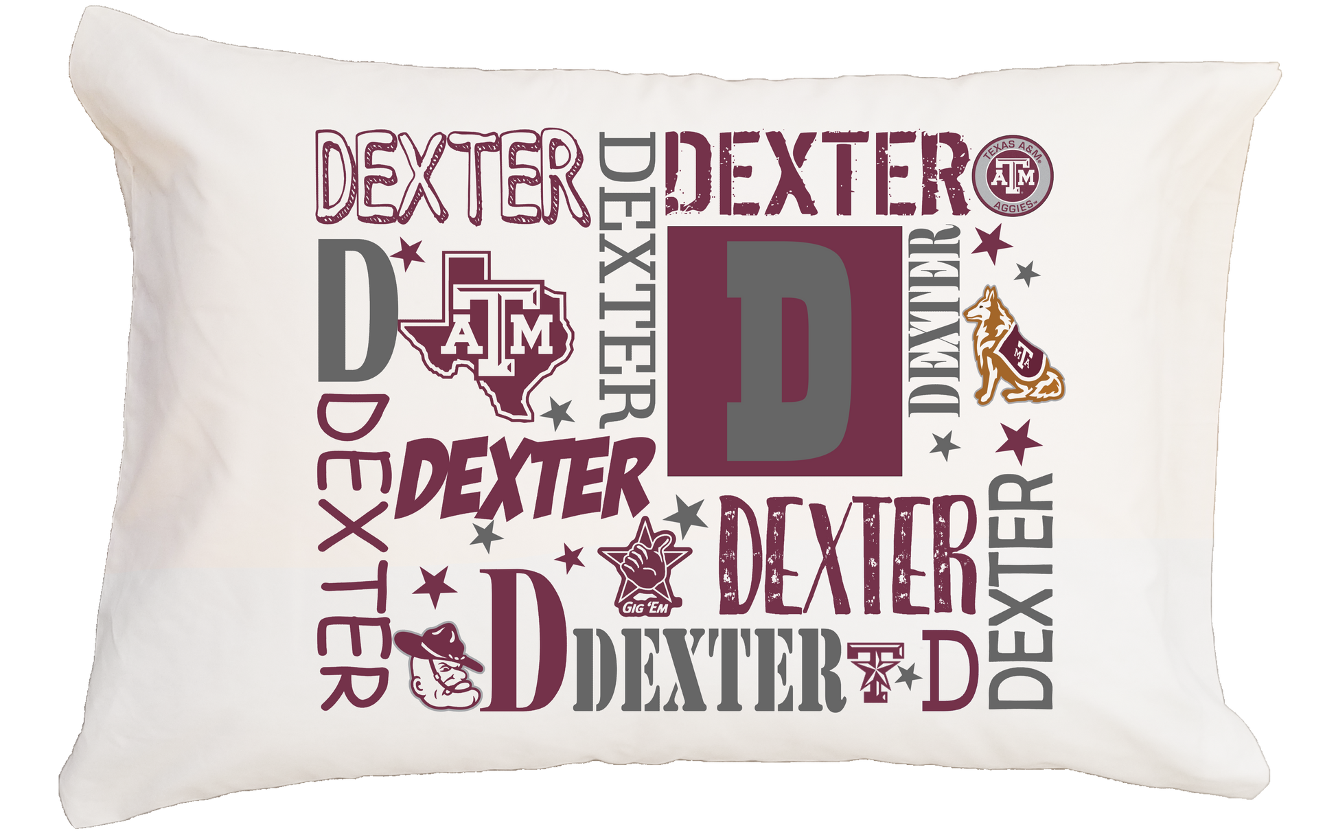Texas A&M Boy My Name Standard Pillowcase