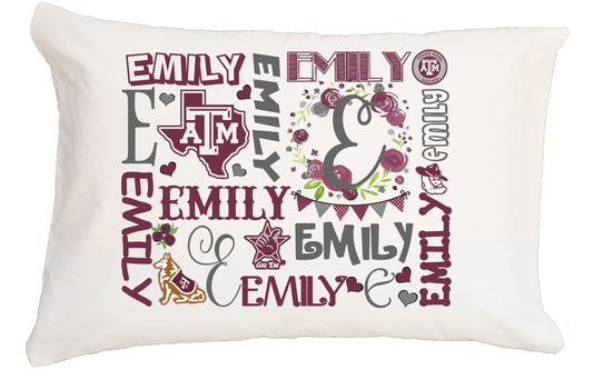 Texas A&M Girl My Name Standard Pillowcase 