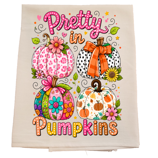 Pretty in Pumpkins Tea Towel