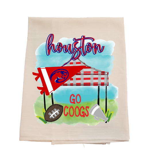 U of H Tailgate Tent Tea Towel