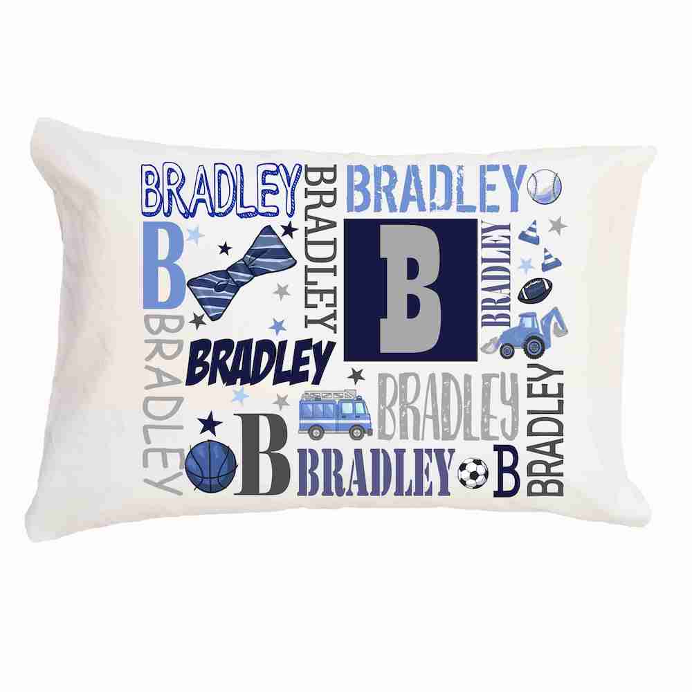 Navy My Name Kid's Pillow image 0