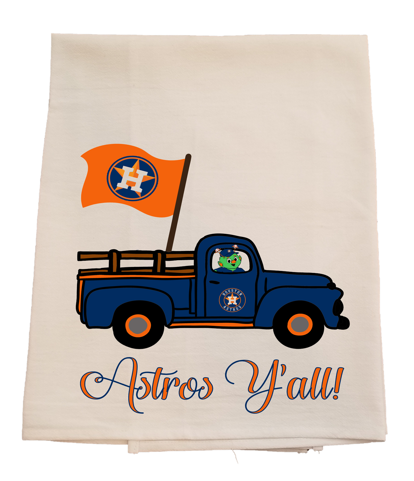 Astros Flag Truck Tea Towel image 0