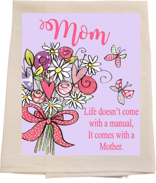 Mom Manual Tea Towel w/ Custom Name image 0