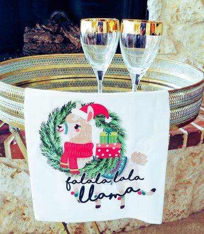 Falalala Llama Tea Towel image 1