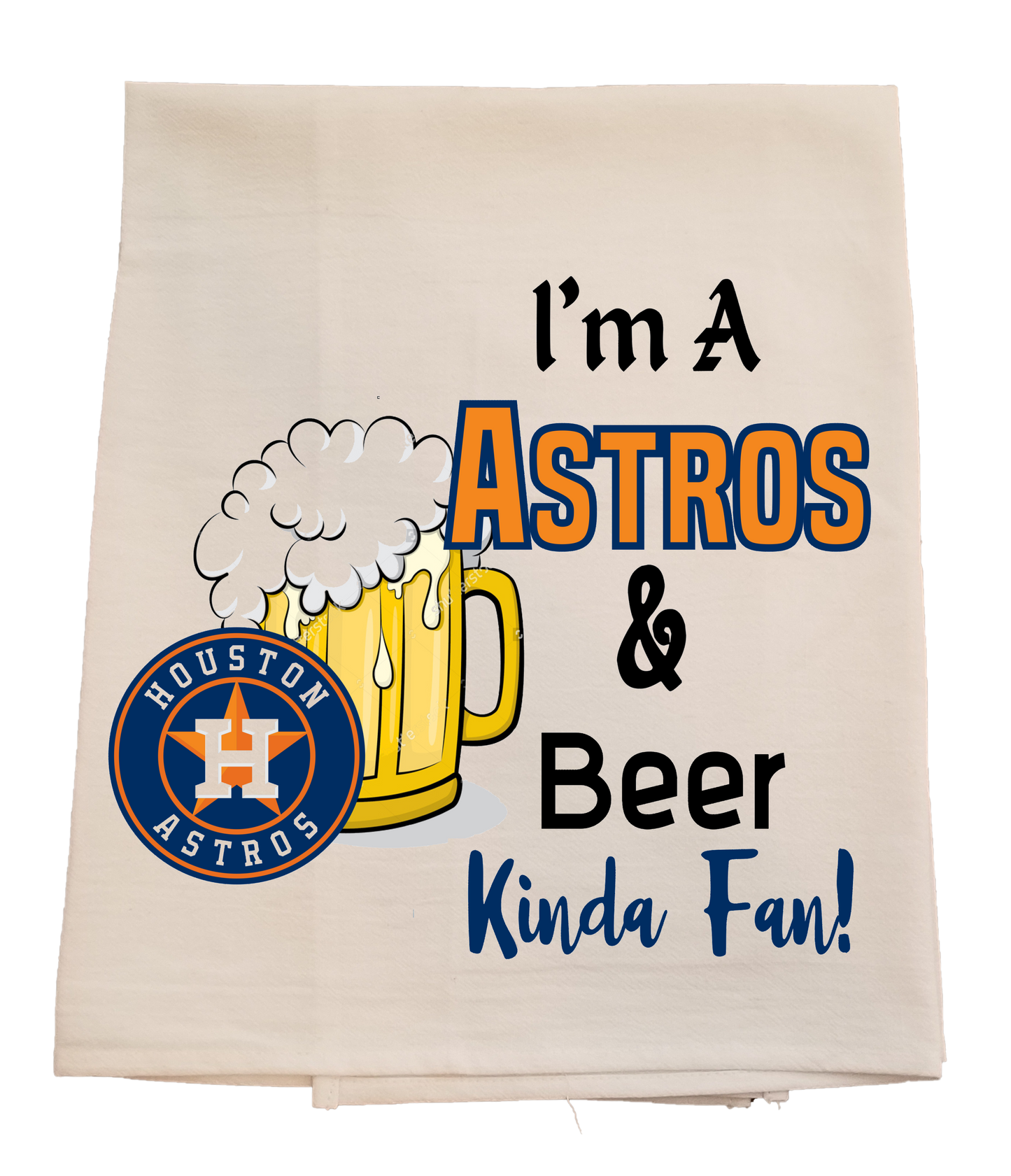 Astros & Beer Tea Towel image 0