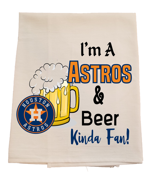 Astros & Beer Tea Towel image 0
