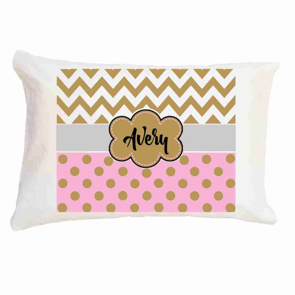 Pink and Gold Kid's Pillow image 0
