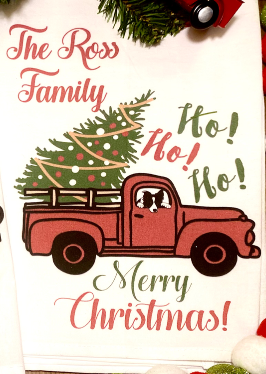Ho Ho Ho Tea Towel w/ Custom Name image 0